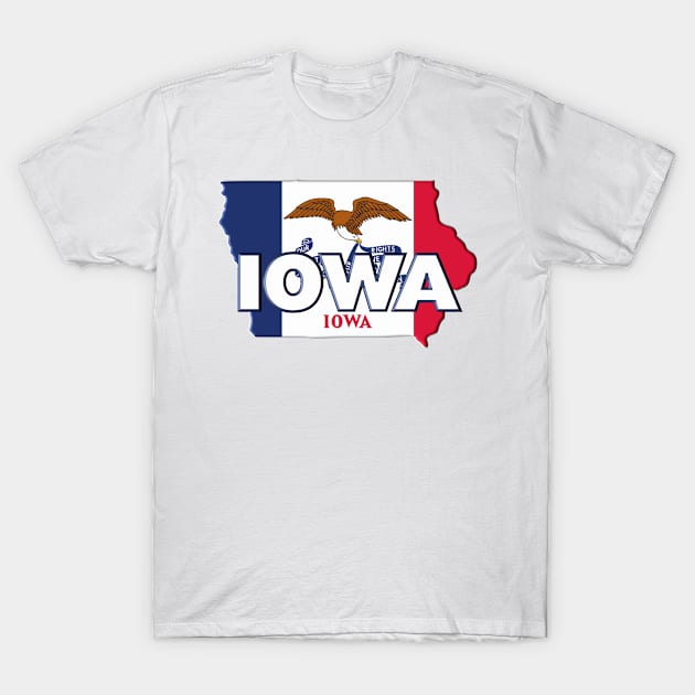 Iowa Colored State T-Shirt by m2inspiration